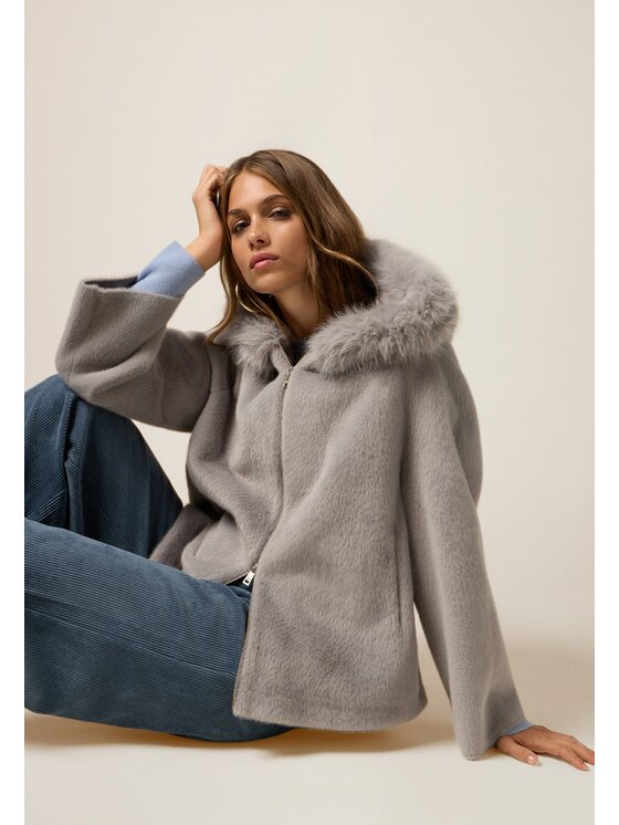 Oltre Oltre Cappotto 0079J000122N013 Grigio Baggy Fit