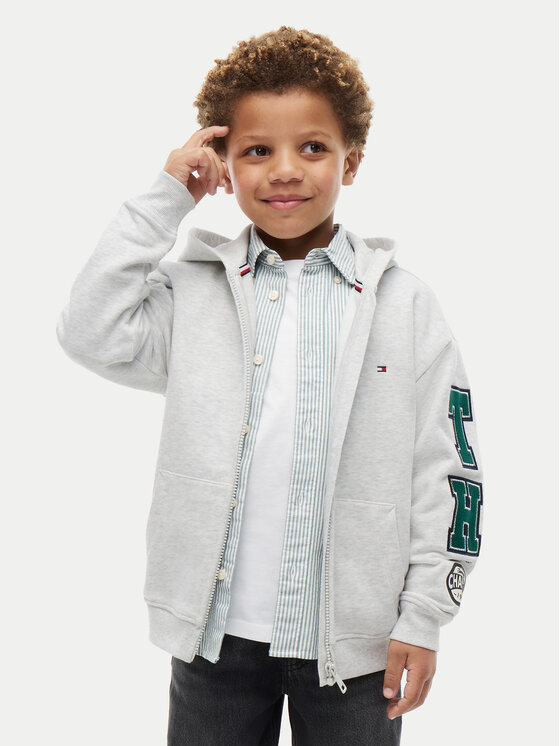 Tommy Hilfiger Tommy Hilfiger Суитшърт Brand Love KB0KB10632 Светлосив Regular Fit