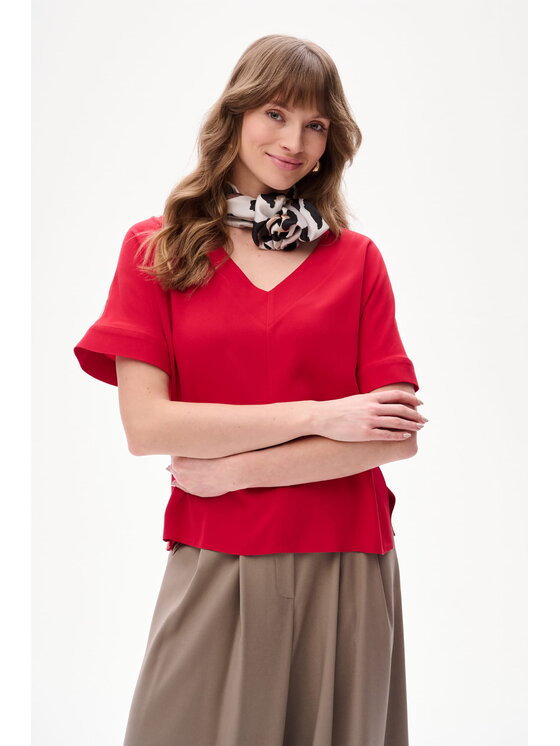 blue shadow blue shadow Bluzka Texo Czerwony Regular Fit