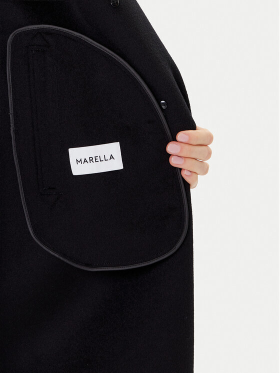 Marella Marella Wollmantel Good 2523016031 Schwarz Regular Fit