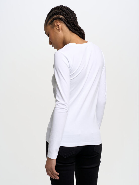 BIG STAR BIG STAR Bluzka supiclassicala_101 Biały Slim Fit