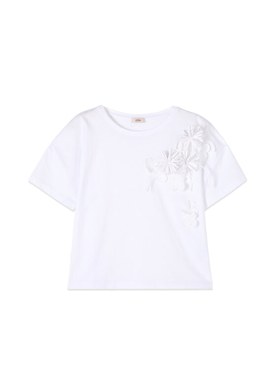 Oltre Oltre T-Shirt G007J004362N001 Biały Boxy Fit