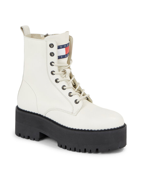 Tommy Jeans Tommy Jeans Botine Tjw Boot Zip Up EN0EN02305 Alb