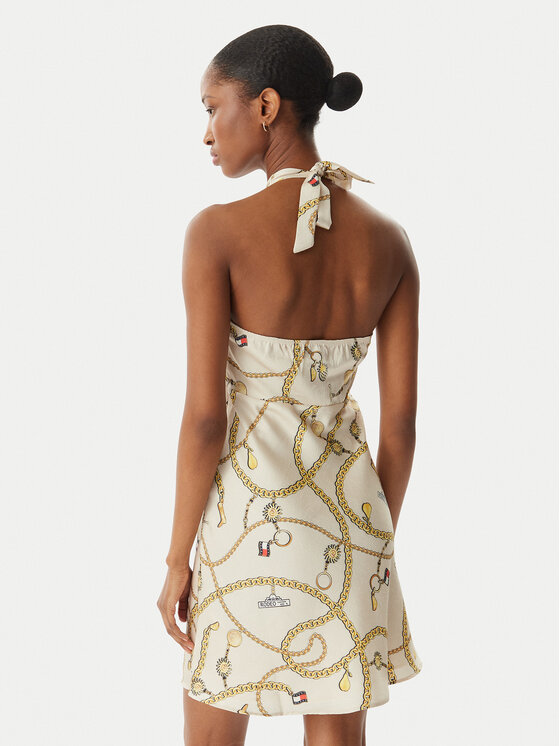 Tommy Jeans Tommy Jeans Sommerkleid Chain Print DW0DW22346 Hellbeige Slim Fit