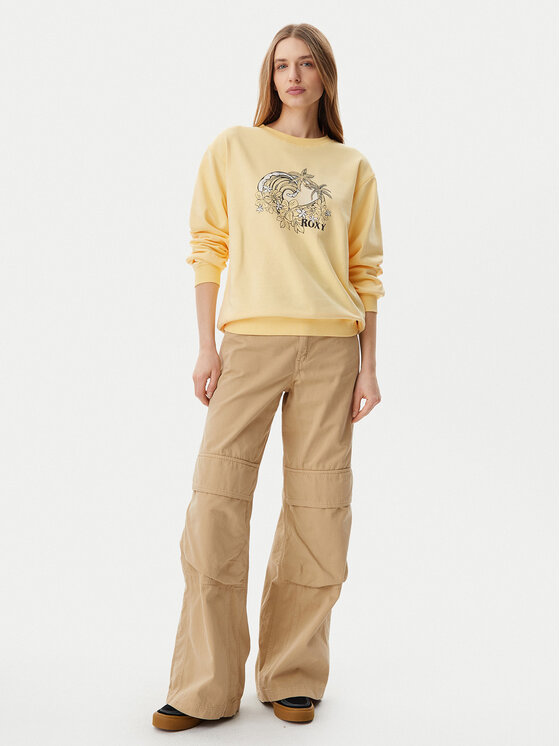 Roxy Roxy Mikina ERJFT04963 Žltá Regular Fit