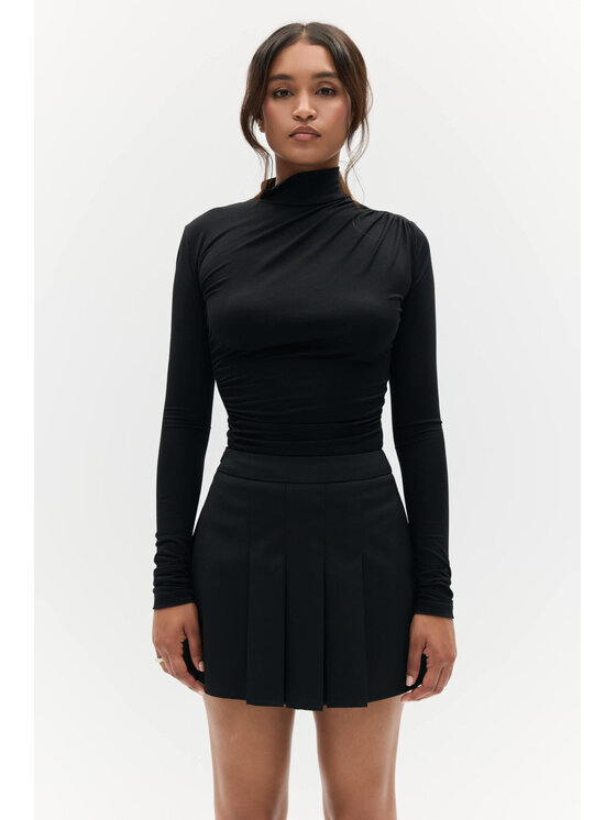 BENU BENU Halenka Drapowana Černá Slim Fit