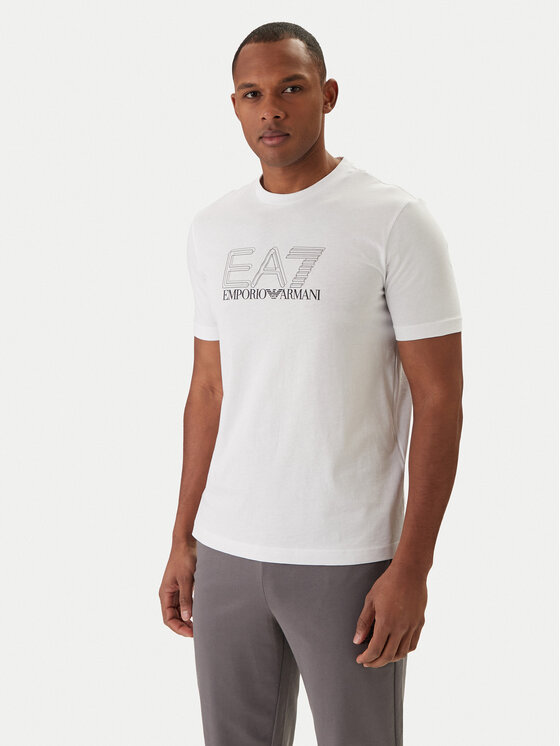EA7 Emporio Armani Tricou 7M001307 AF10375 Alb Regular Fit