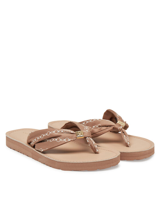 Tommy Hilfiger Tommy Hilfiger Varbavahesandaalid Th Chain Print Elevated Sandal FW0FW08519 Beež