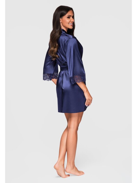 Ombre Ombre Szlafrok LW-NWRB-0105 Granatowy Regular Fit