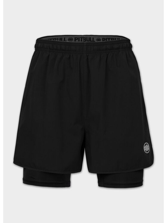 PITBULL PITBULL Szorty sportowe SPORT Czarny Regular Fit