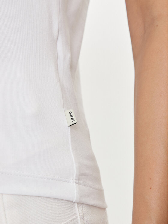 Guess Jeans Guess Jeans Marškinėliai W4YI03 J1314 Balta Slim Fit
