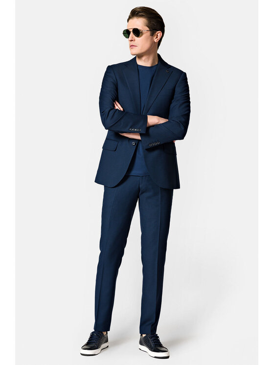 Lancerto Lancerto Garnitur Miami GA073123000004 Granatowy Slim Fit