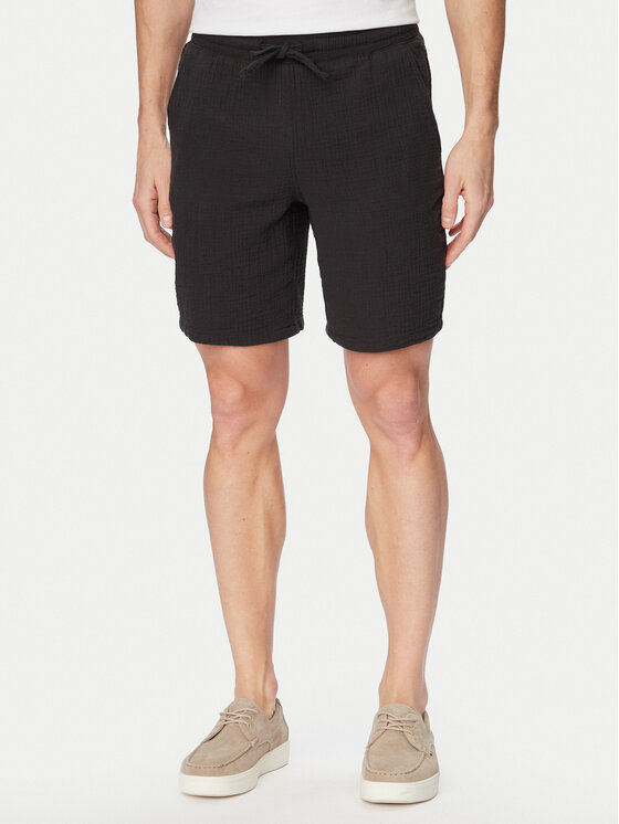 Jack & Jones Pantalon scurți din material Jaiden 12274758 Negru Relaxed Fit