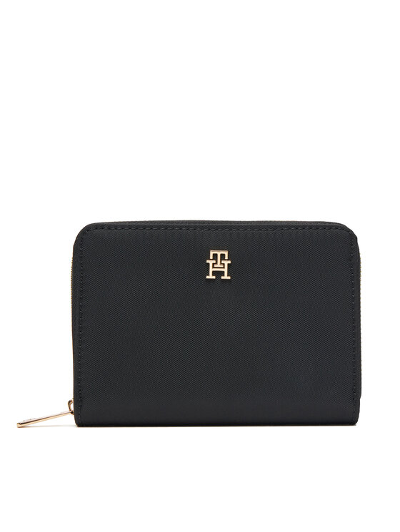 Tommy Hilfiger Mały Portfel Damski Th Icon Med Za Nylon AW0AW17741 Czarny
