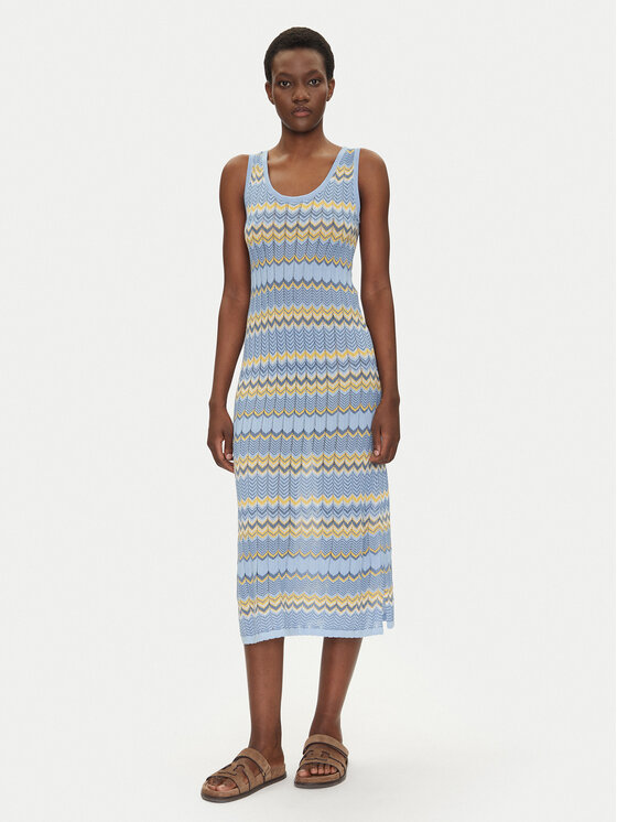 Iconique Iconique Rochie tricotată IC25-061 Albastru Regular Fit