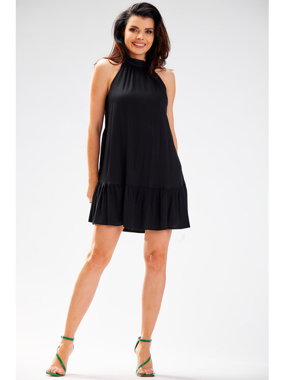 Awama Awama Sukienka letnia A580 Czarny Basic Fit