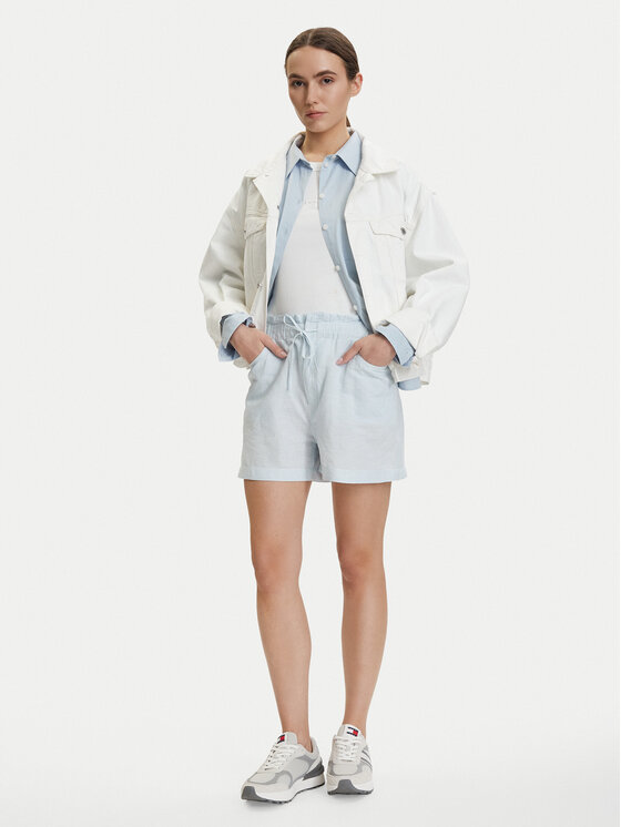 Tommy Jeans Tommy Jeans Auduma šorti DW0DW22227 Gaiši zila Regular Fit