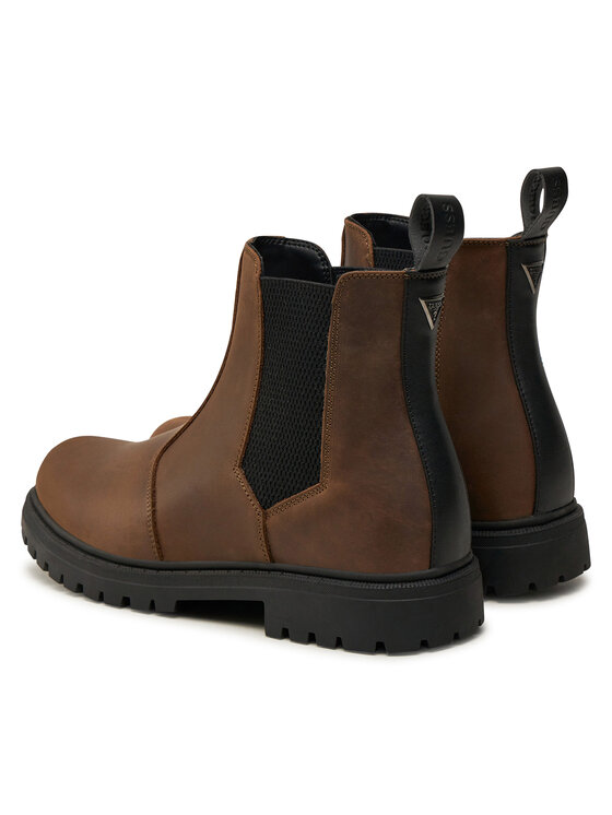 Guess Guess Боти тип челси Sidney Beatles FMFSBE LEA15 Кафяв