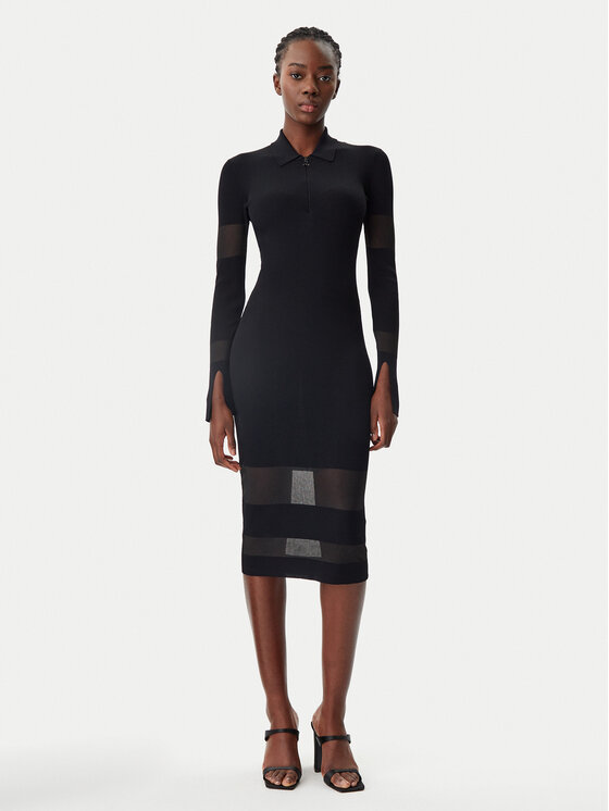 Patrizia Pepe Patrizia Pepe Trikotažinė suknelė 8A1420/K078-K103 Juoda Slim Fit