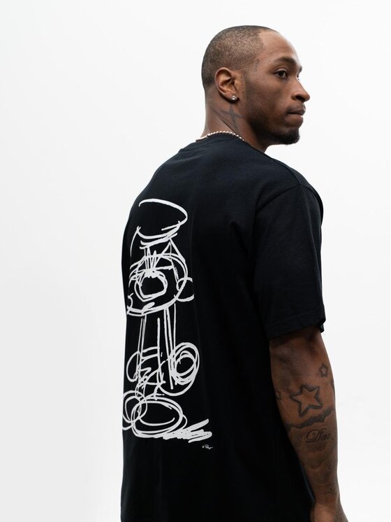 Smerfy Smerfy T-Shirt Szeroka Luźna Gargamel 127667 Czarny Oversize