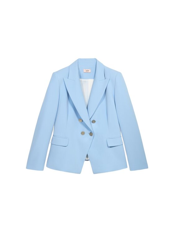 Oltre Oltre Marynarka Q772R004540N004 Turkusowy Slim Fit