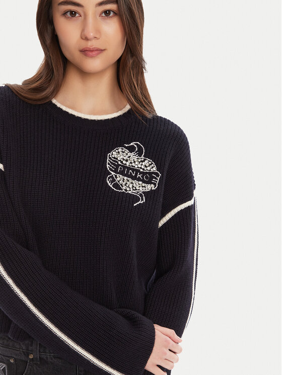 PINKO PINKO Sweater Alicudi 105397 A2PK Sötétkék Regular Fit