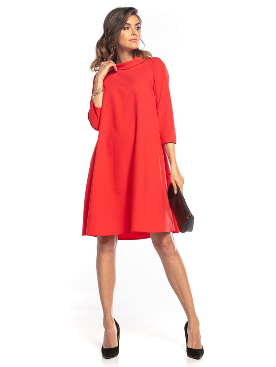 Tessita Tessita Koktejlové šaty T349 Červená Classic Fit