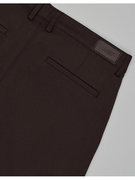 Borgio Borgio Spodnie materiałowe altedo_br Brązowy Slim Fit
