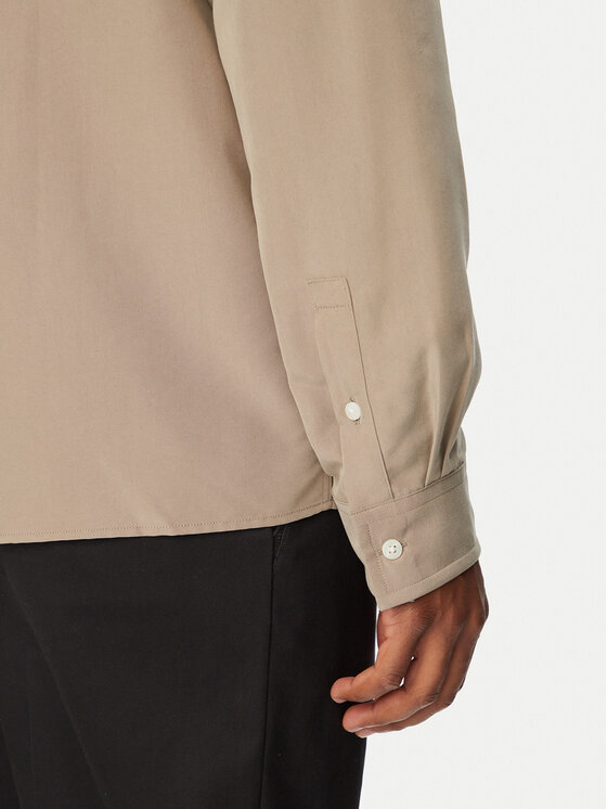 Calvin Klein Calvin Klein Πουκάμισο Ls Drapey LV04LF113G Σκούρο μπεζ Regular Fit