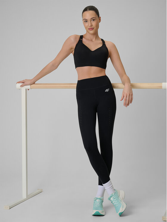 4F 4F Legginsy TRAINING Czarny Slim Fit