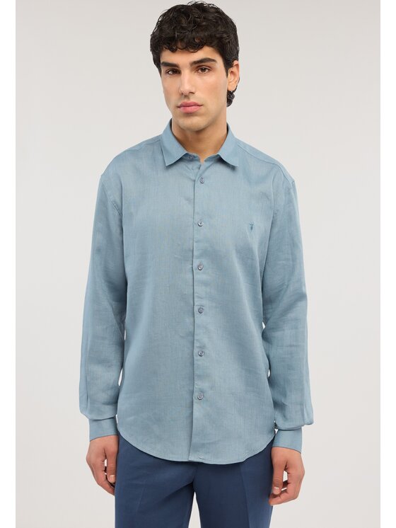 Trussardi Trussardi Koszula 5025N000032N024 Turkusowy Regular Fit