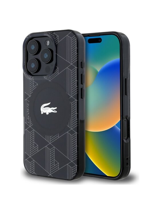 Etui na telefon Lacoste, Czarne, IML Blend Monogram