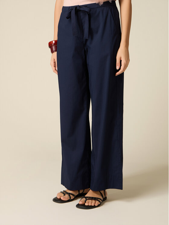 Oltre Oltre Pantaloni di tessuto P041J002527N034 Blu Baggy Fit