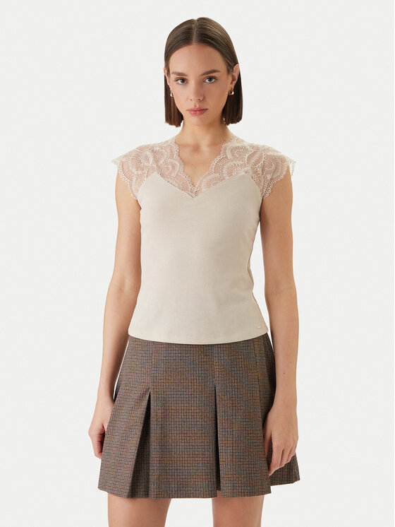 Morgan Morgan Majica 251-DELI Bež Slim Fit