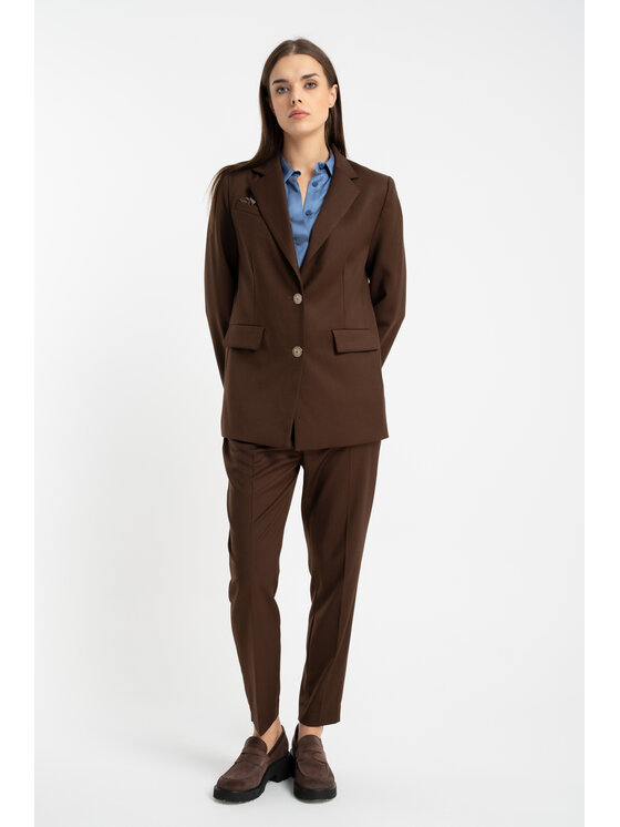 CLICK CLICK Marynarka 71-0036 Brązowy Feminine Fit