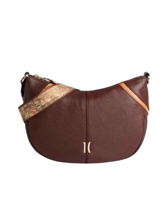 Alviero Martini Alviero Martini Borsa Castle Leather tracolla a mezzaluna Nera Marrone