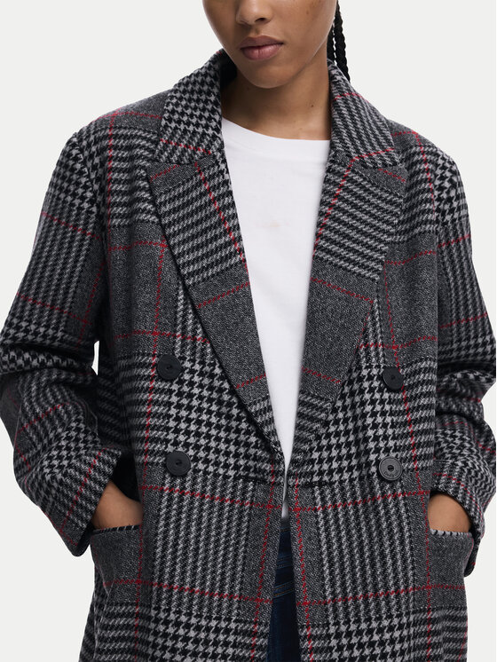 Desigual Desigual Wollmantel Capucha 25WWEW13 Grau Regular Fit