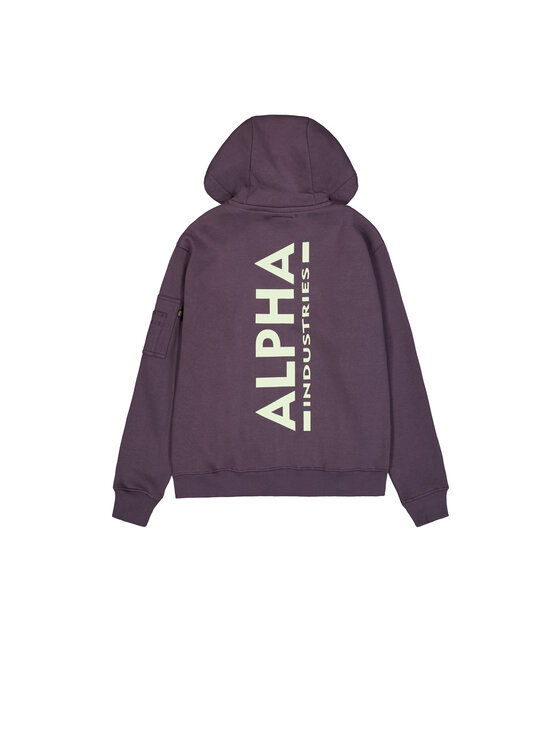 Alpha Industries Alpha Industries Bluza Backprint Hoodie Fioletowy Regular Fit