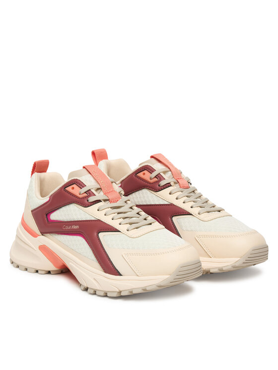 Calvin Klein Calvin Klein Sneakersy Hike Run Ckstripe Mesh HW0HW03002 Beżowy jasny