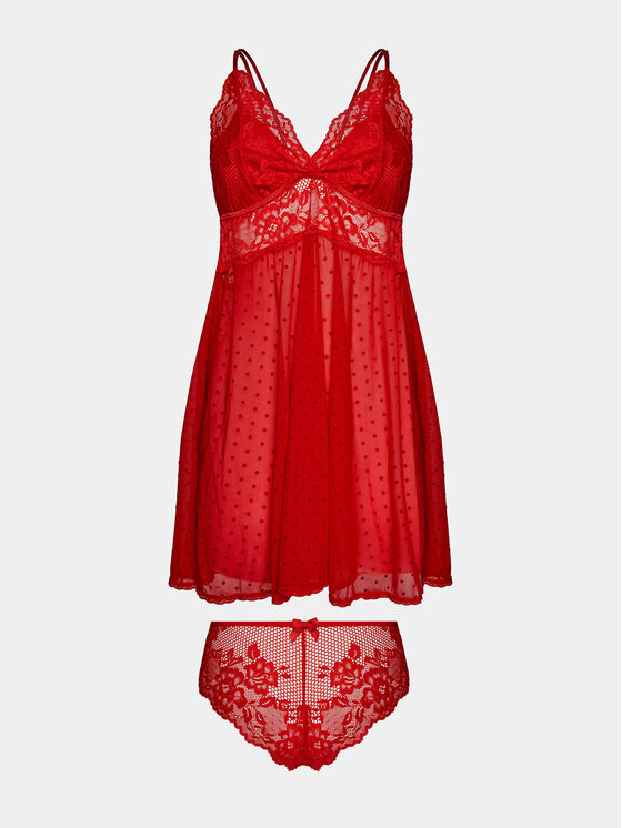 Hunkemöller Hunkemöller Camicia da notte 173763 Rosso Feminine Fit
