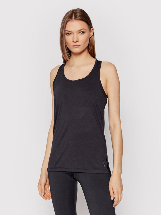 Nike Nike топ Yoga CQ8826 Черен Regular Fit