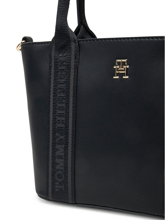 Tommy Hilfiger Tommy Hilfiger Torbica Th Logotape Mini Tote AW0AW17201 Crna