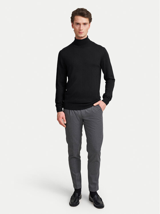 Bugatti Bugatti Rollkragenpullover 7700 65540B Schwarz Regular Fit