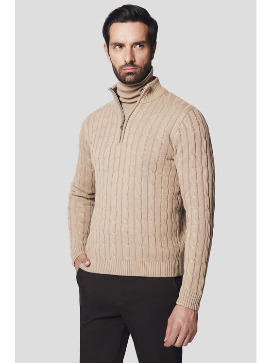 Lancerto Lancerto Sweter Vetle SW073224000091 Beżowy Regular Fit