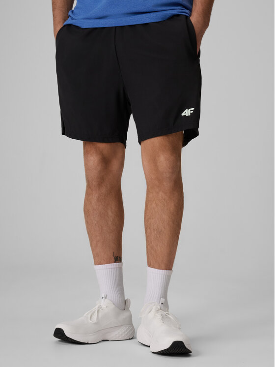 4F 4F Szorty sportowe SERVE & SMASH Czarny Regular Fit
