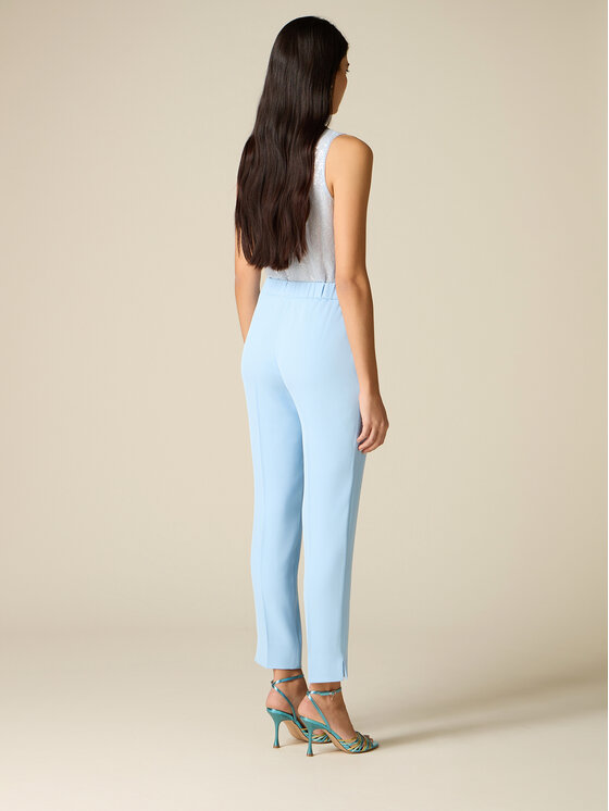 Oltre Oltre Pantaloni di tessuto P044R008911N004 Turchese Regular Fit