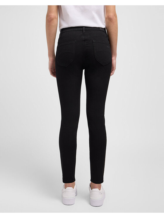 Lee Lee Spodnie materiałowe HIGH RISE SKINNY Czarny Slim Fit