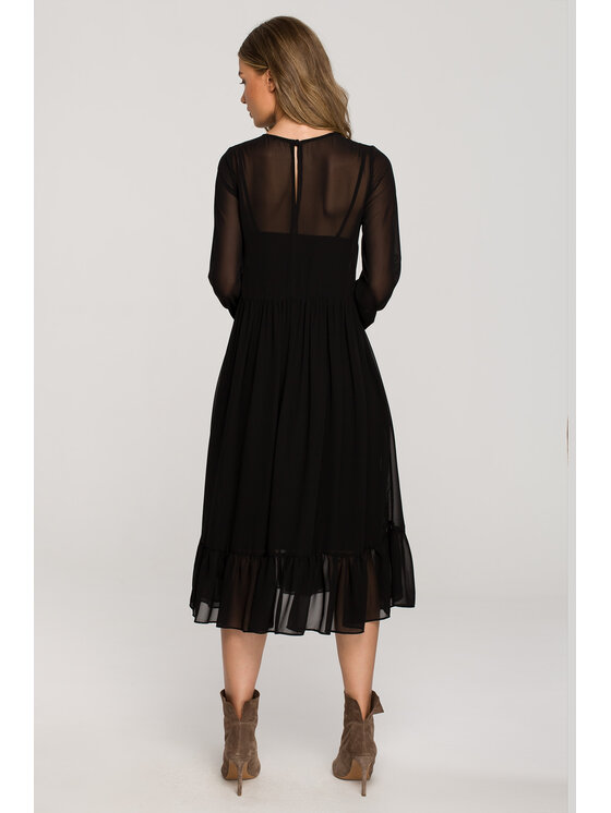 Stylove Stylove Každodenné šaty S319 Čierna Regular Fit