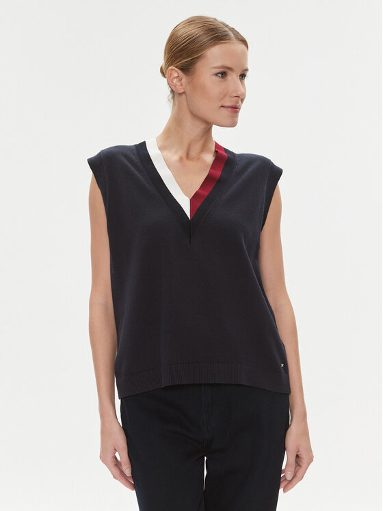 Tommy Hilfiger Tommy Hilfiger Sweater WW0WW40123 Sötétkék Relaxed Fit