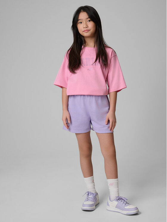4F 4F Szorty sportowe BASIC+ Fioletowy Regular Fit